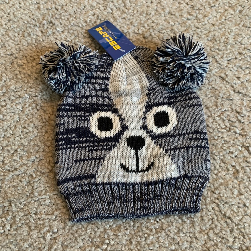 Gray puppy hat